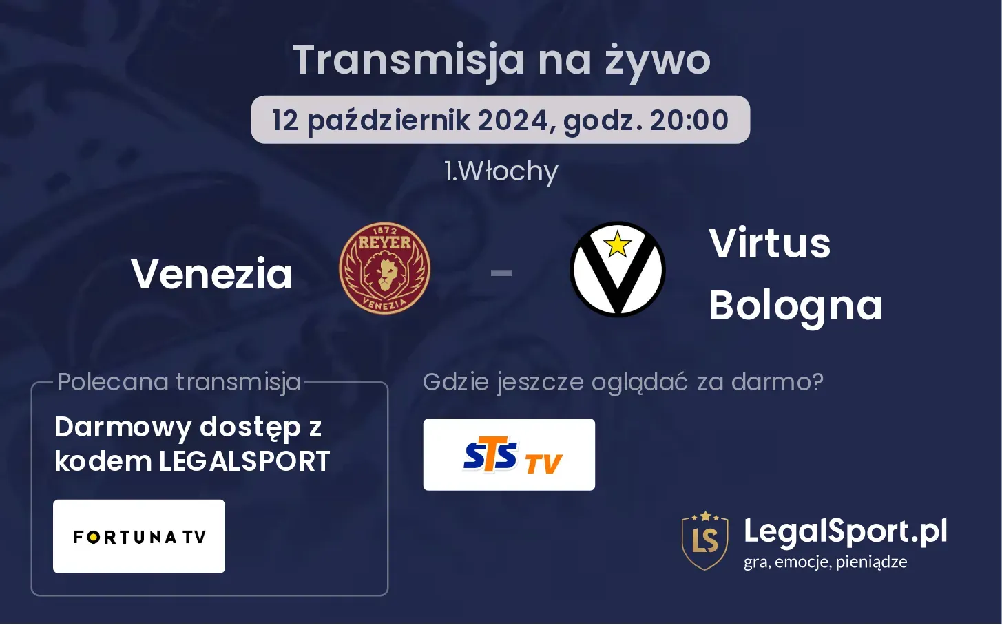 Venezia - Virtus Bologna transmisja na żywo