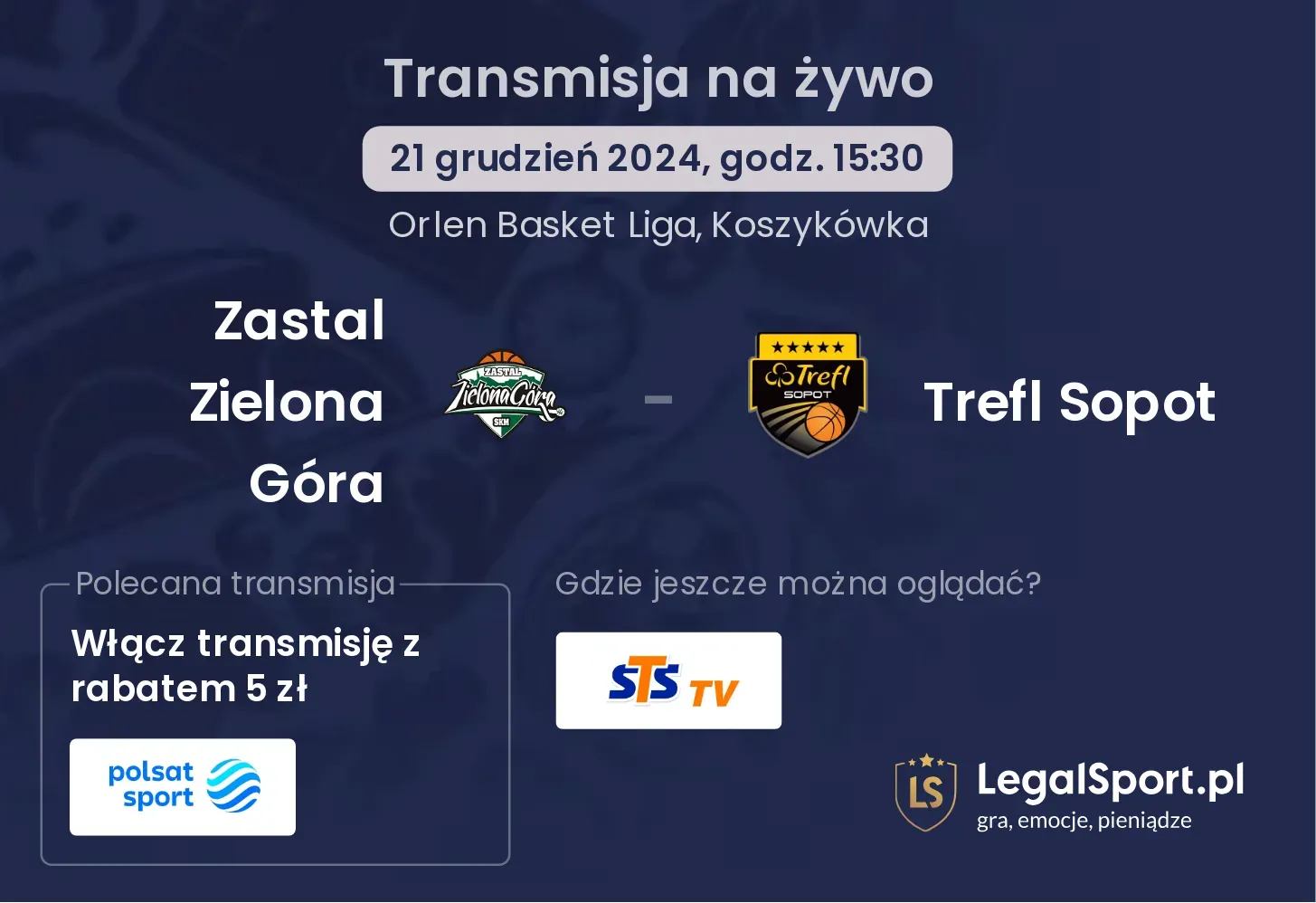 Zastal Zielona Góra - Trefl Sopot transmisja na żywo