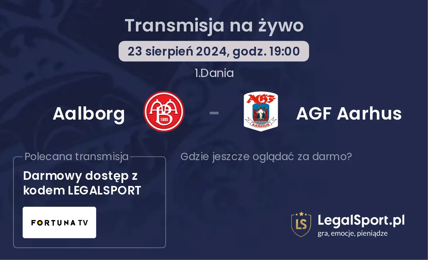 Aalborg - AGF Aarhus gdzie oglądać za darmo? 23.08, godz. 19:00