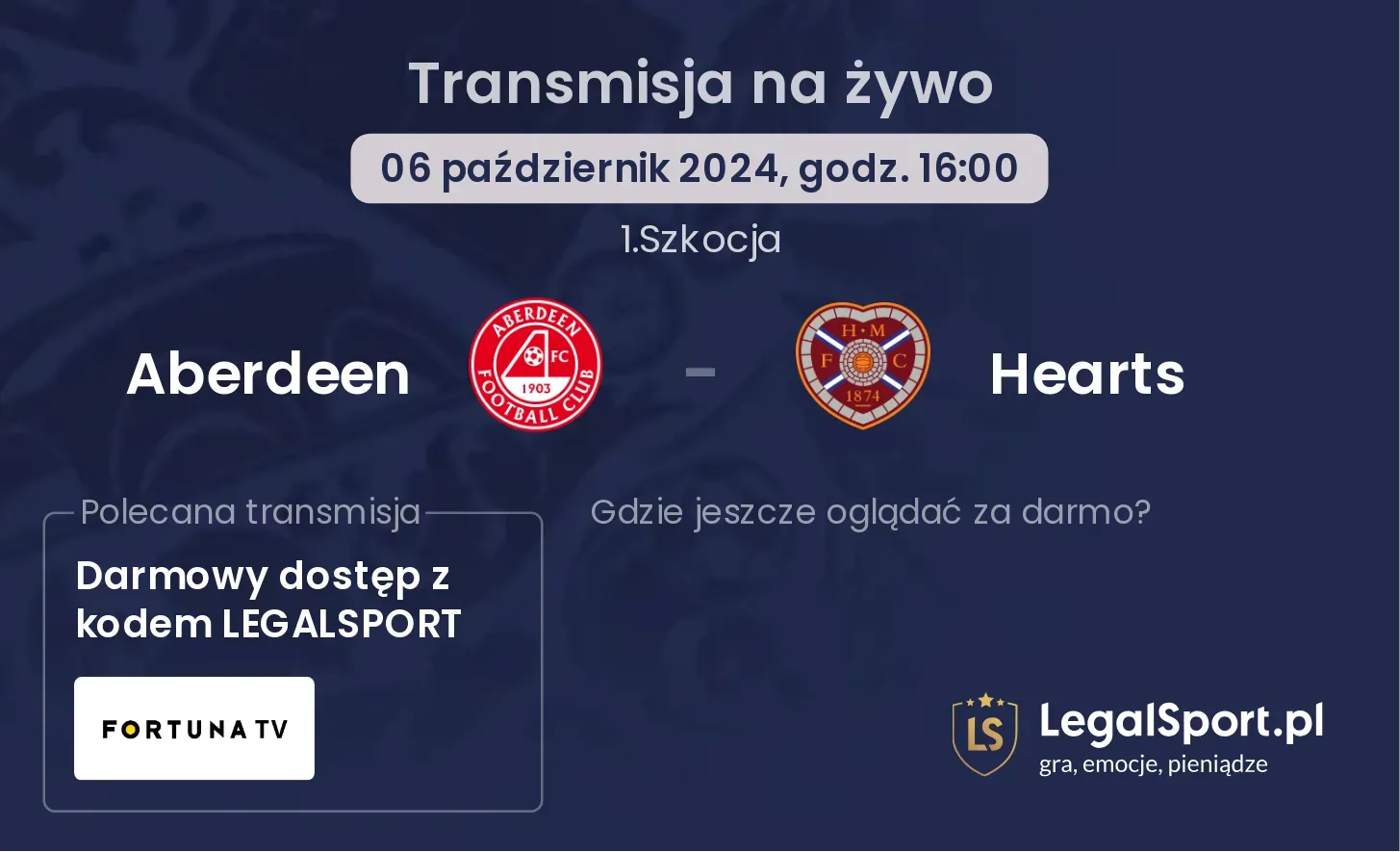 Aberdeen - Hearts transmisja na żywo