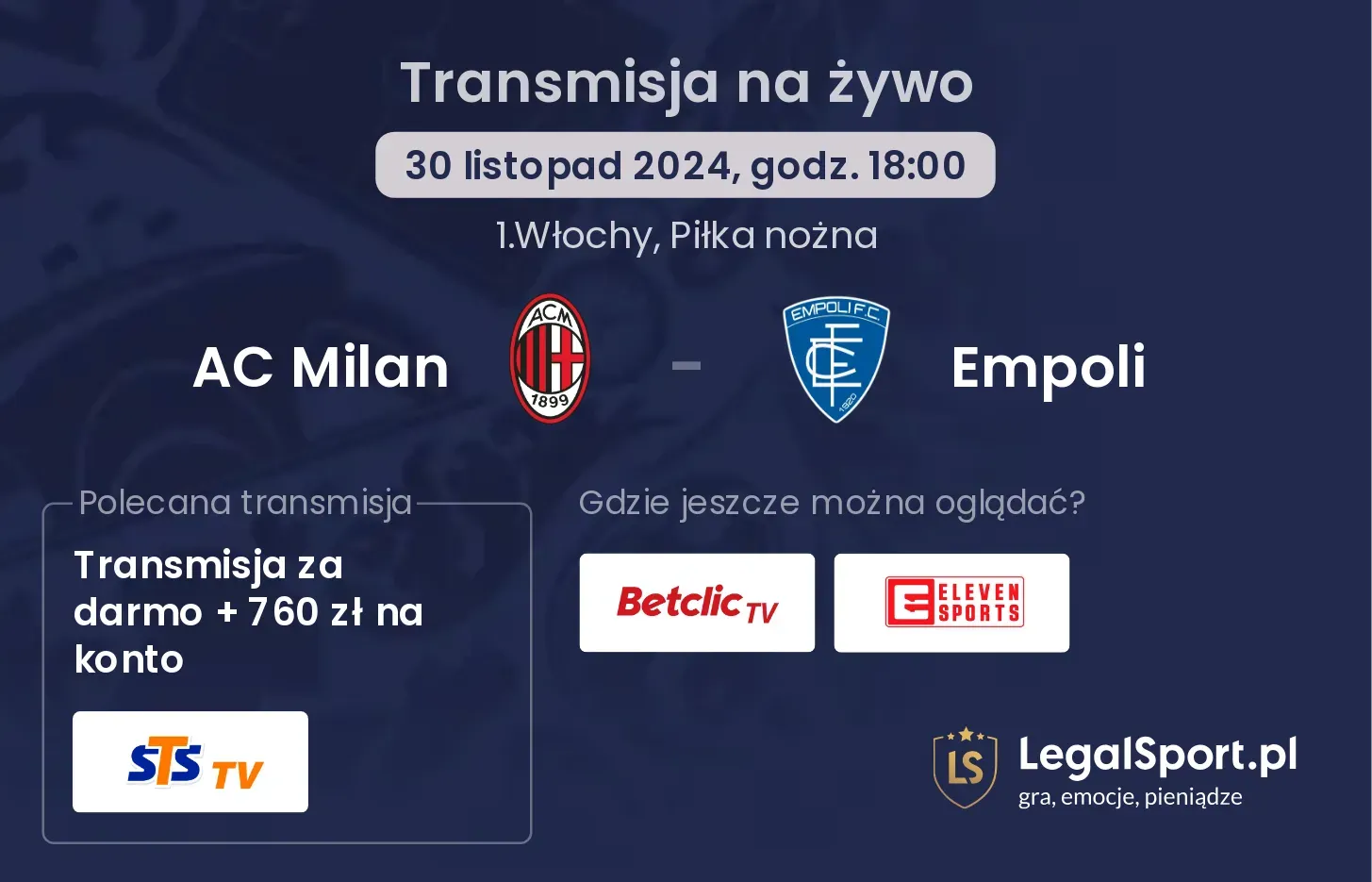 AC Milan - Empoli transmisja na żywo