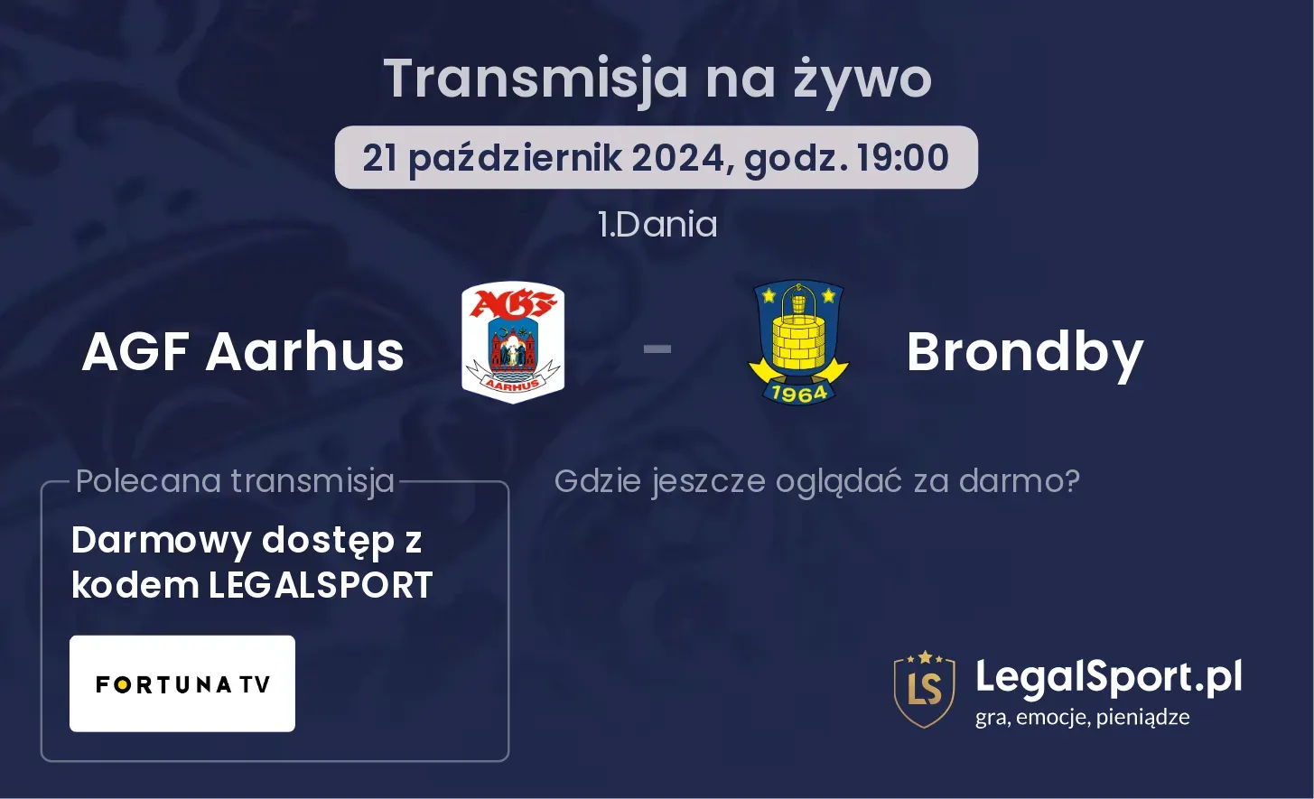 AGF Aarhus - Brondby transmisja na żywo