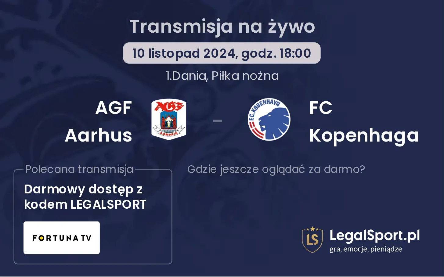 AGF Aarhus - FC Kopenhaga transmisja na żywo