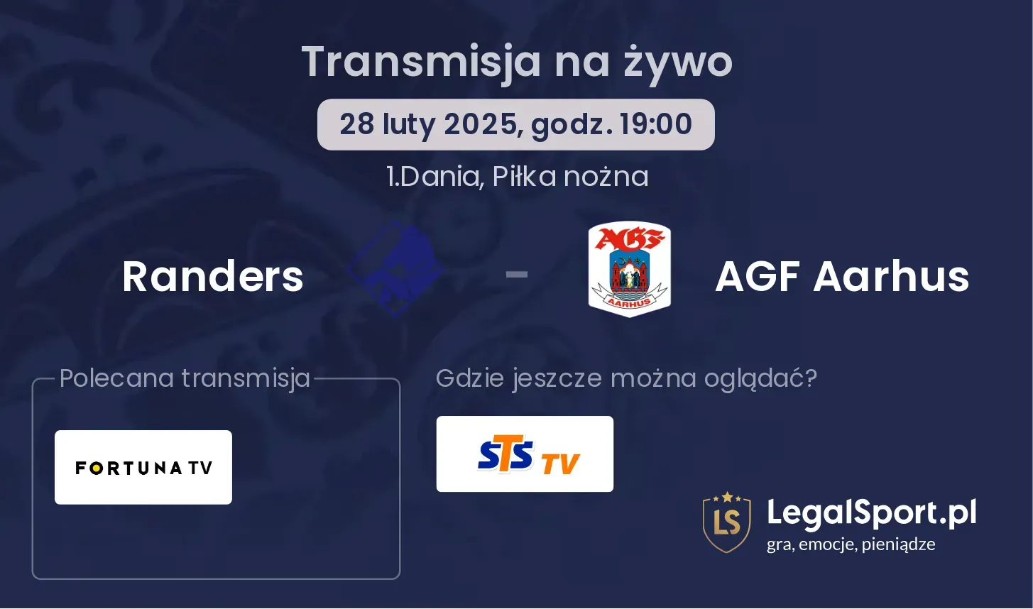 Randers - AGF Aarhus gdzie oglądać transmisję?