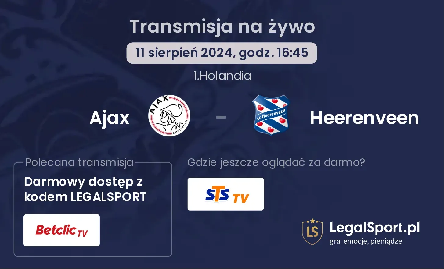 Ajax - Heerenveen transmisja na żywo