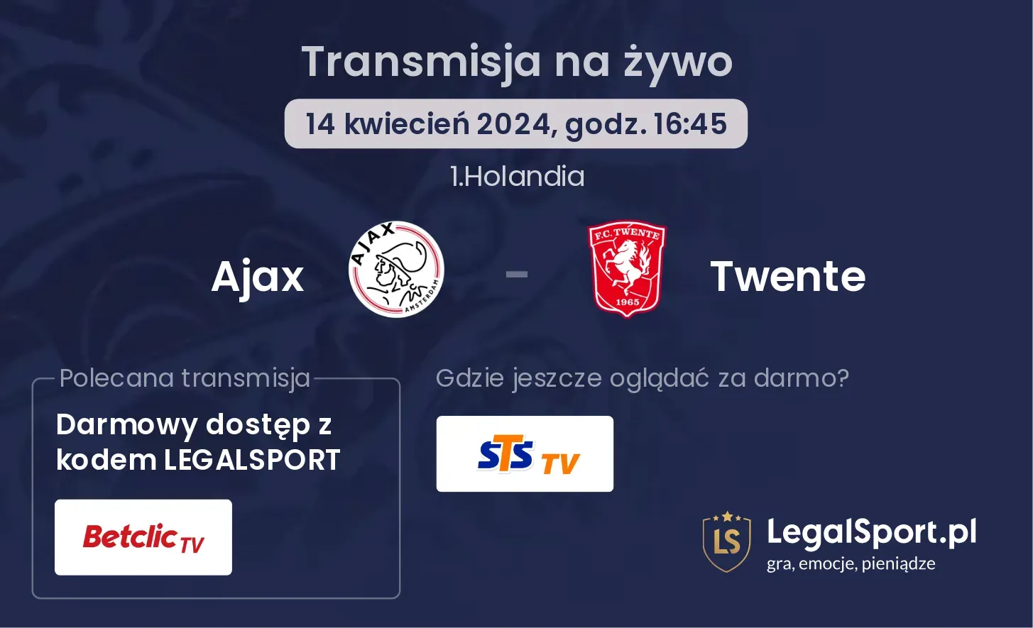 Ajax - Twente transmisja na żywo