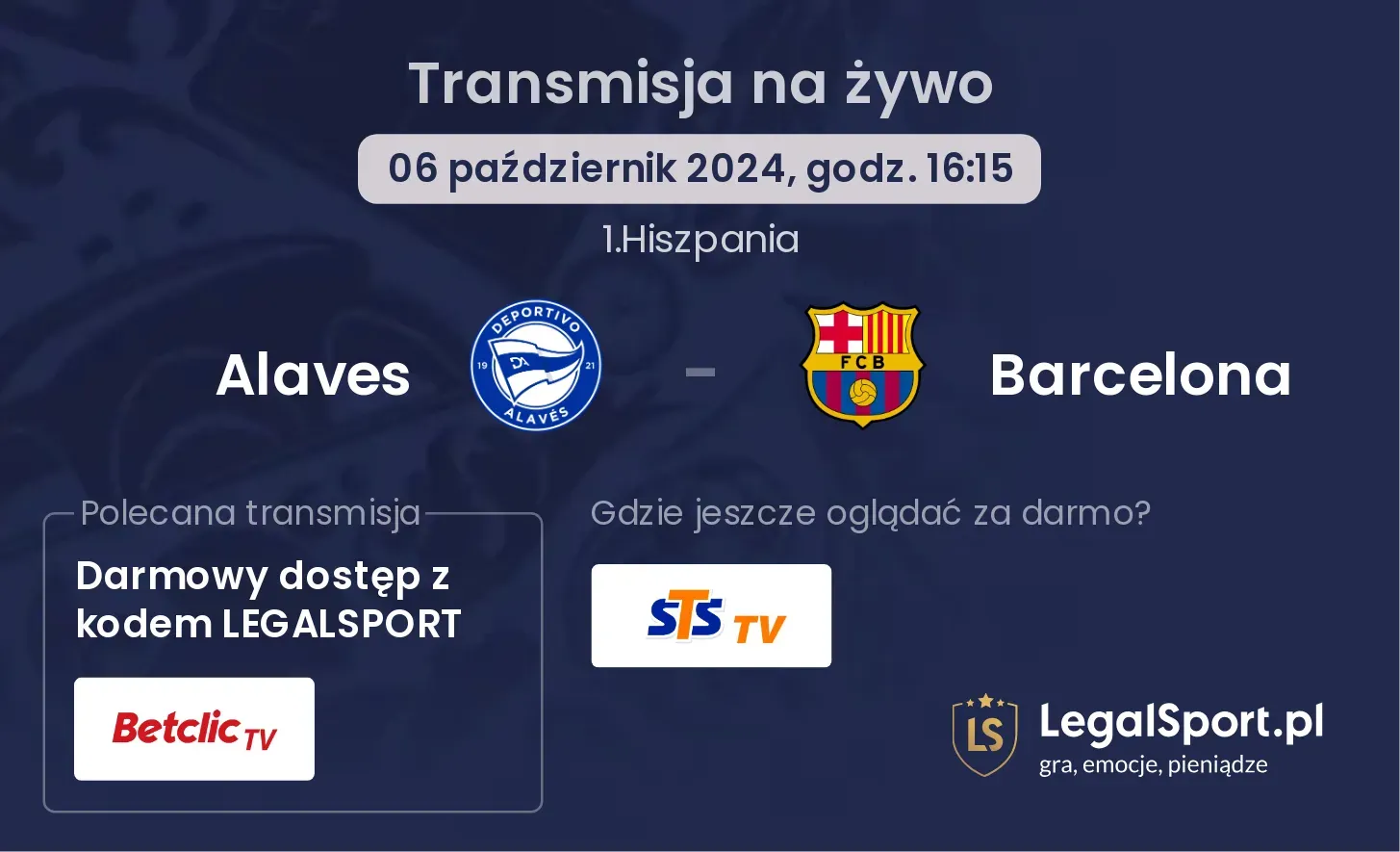 Alaves - Barcelona transmisja na żywo