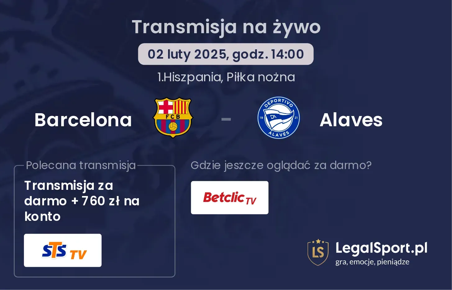 Alaves - Barcelona gdzie oglądać? 06.10, godz. 16:15