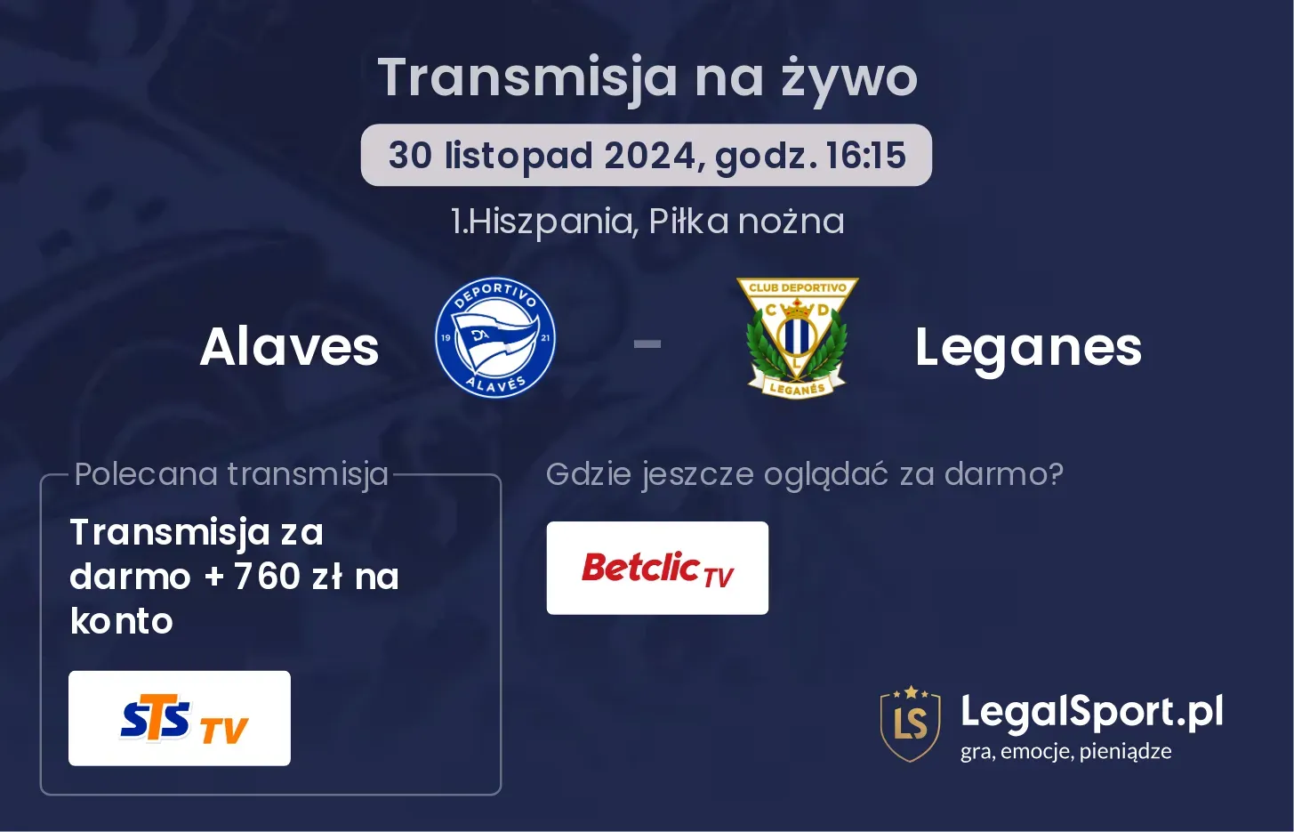 Alaves - Leganes transmisja na żywo