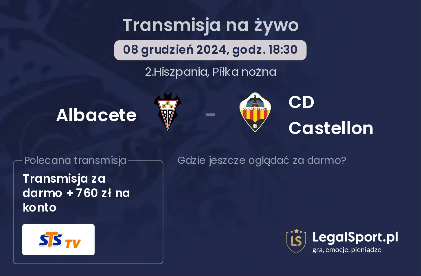 Albacete - CD Castellon transmisja na żywo