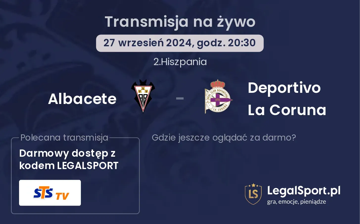 Albacete - Deportivo La Coruna transmisja na żywo