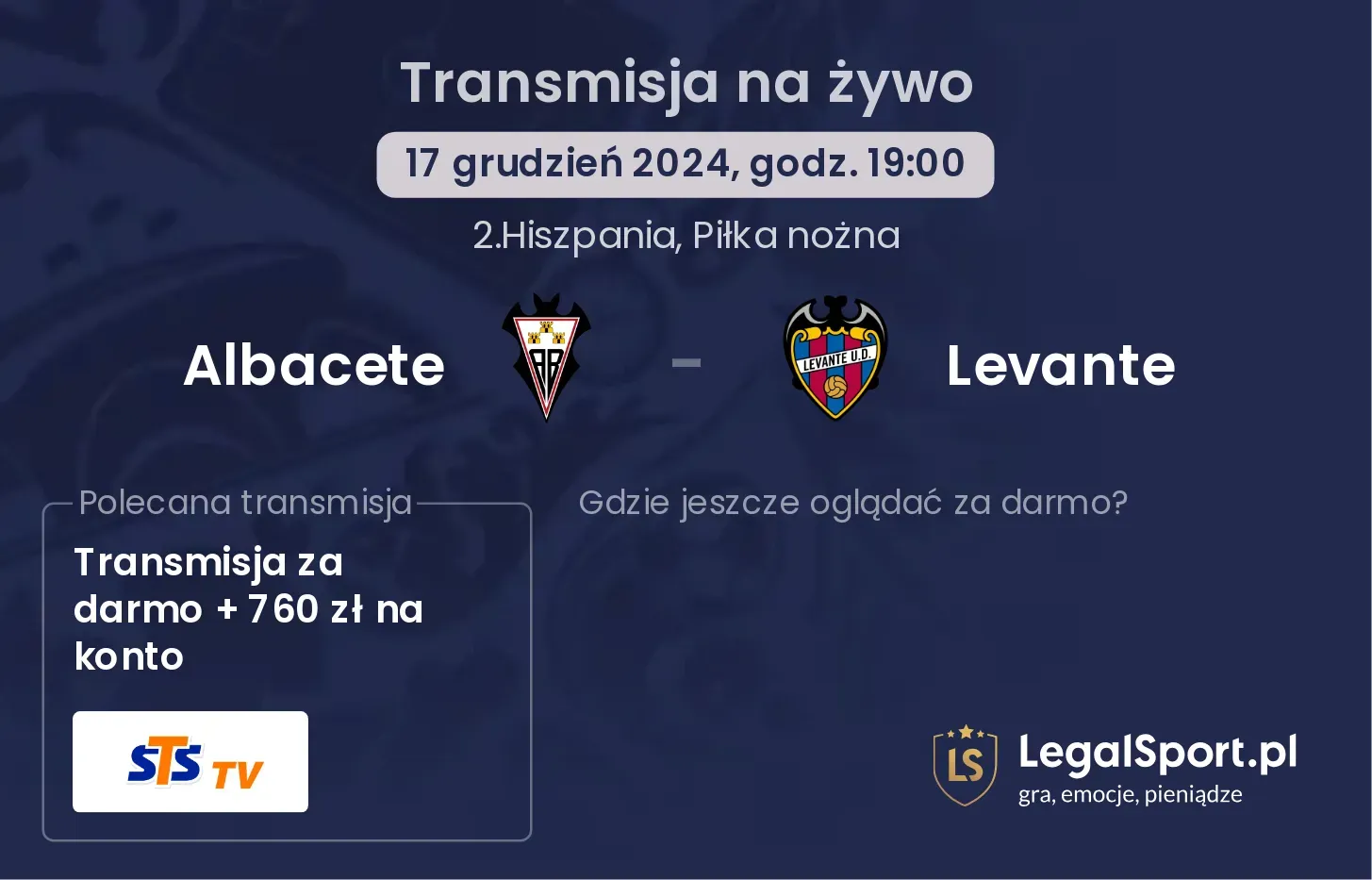 Albacete - Levante transmisja na żywo