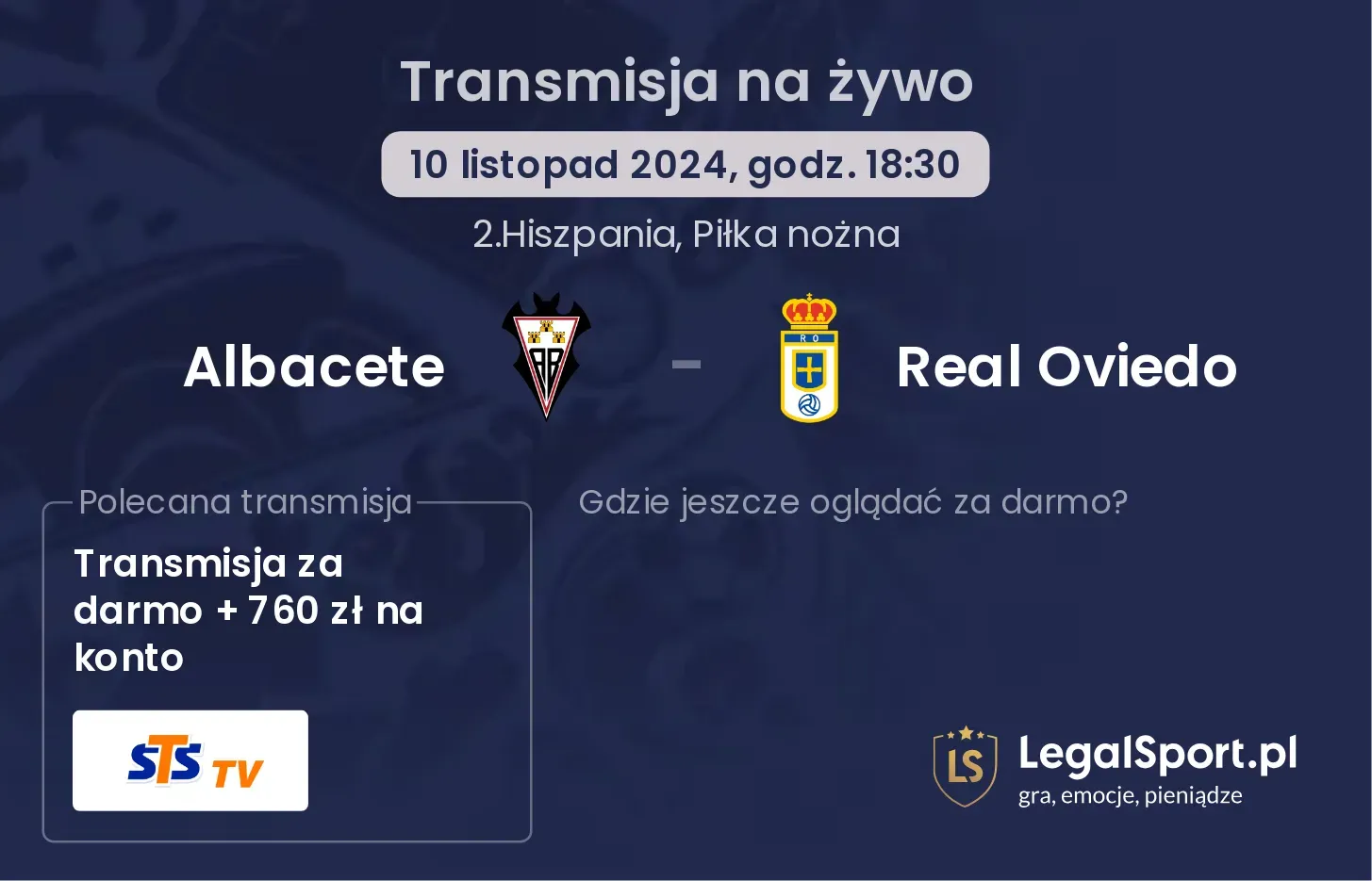 Albacete - Real Oviedo gdzie oglądać? 10.11, godz. 18:30