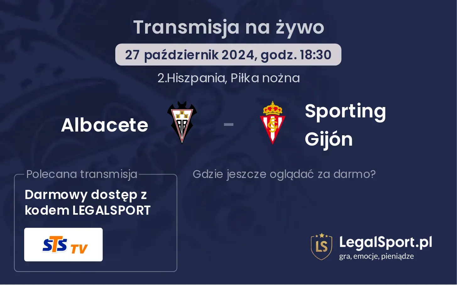 Albacete - Sporting Gijón gdzie oglądać? 27.10, godz. 18:30