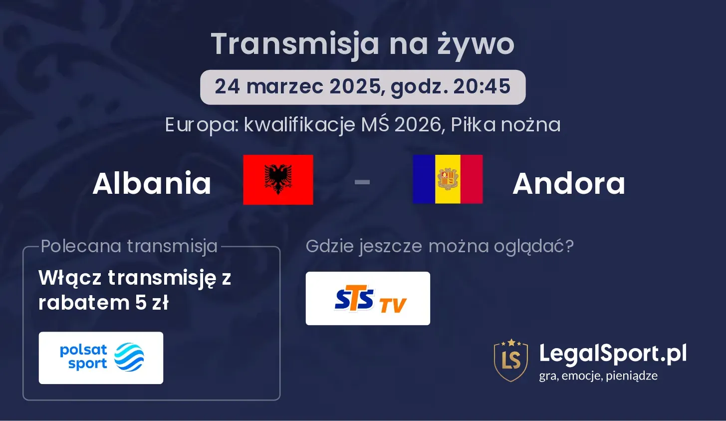 Albania - Andora gdzie oglądać?