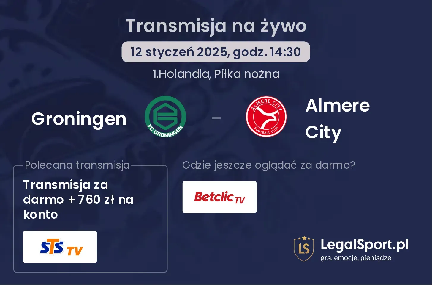 Groningen - Almere City gdzie oglądać?