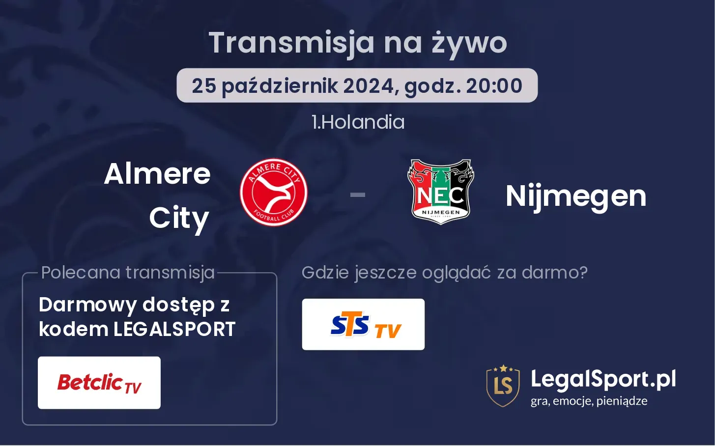 Almere City - Nijmegen transmisja na żywo