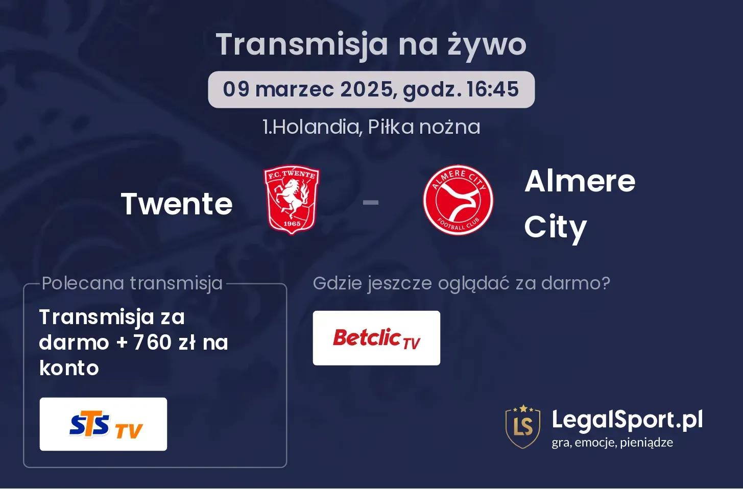 Twente - Almere City gdzie oglądać?