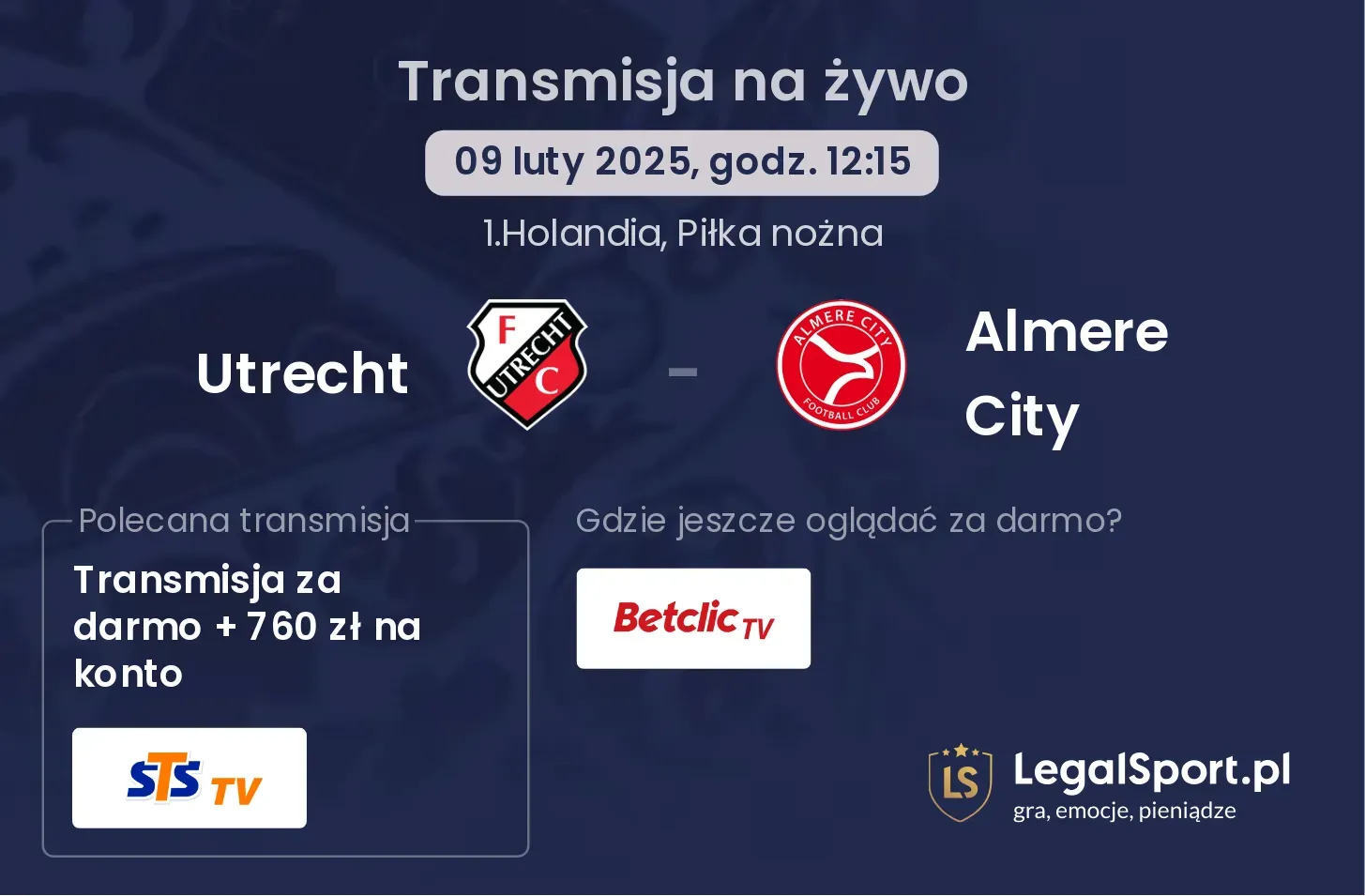 Utrecht - Almere City gdzie oglądać?