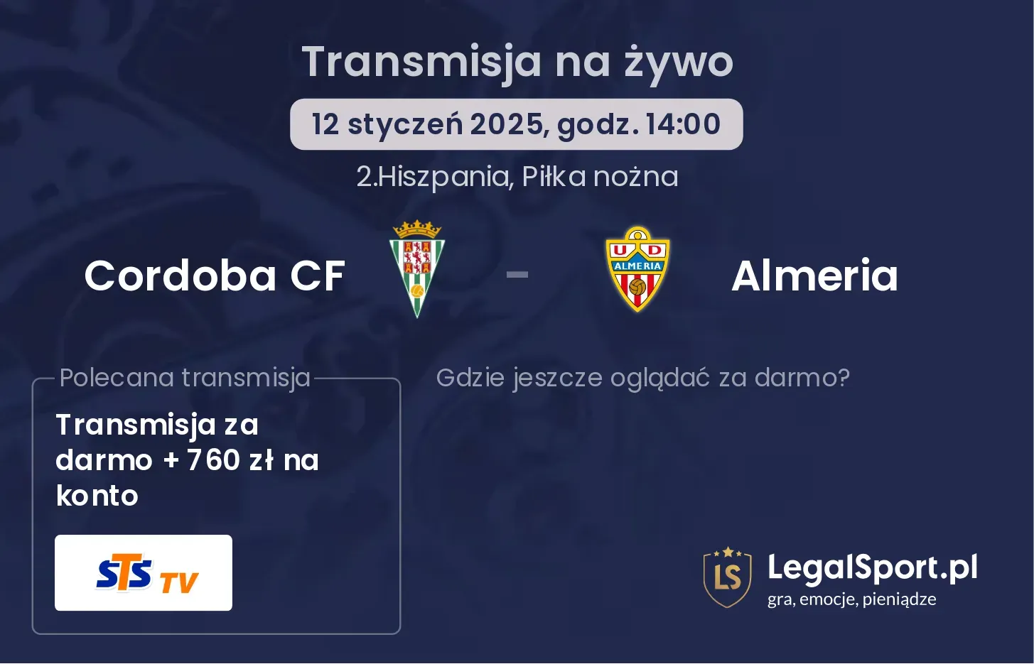 Cordoba CF - Almeria gdzie oglądać transmisję?