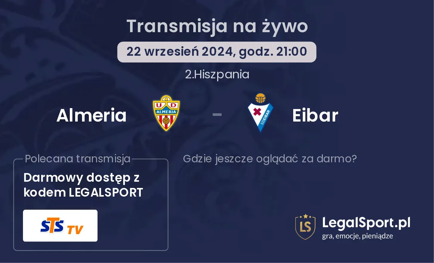 Almeria - Eibar transmisja na żywo