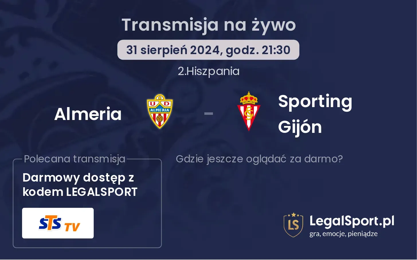 Almeria - Sporting Gijón transmisja na żywo