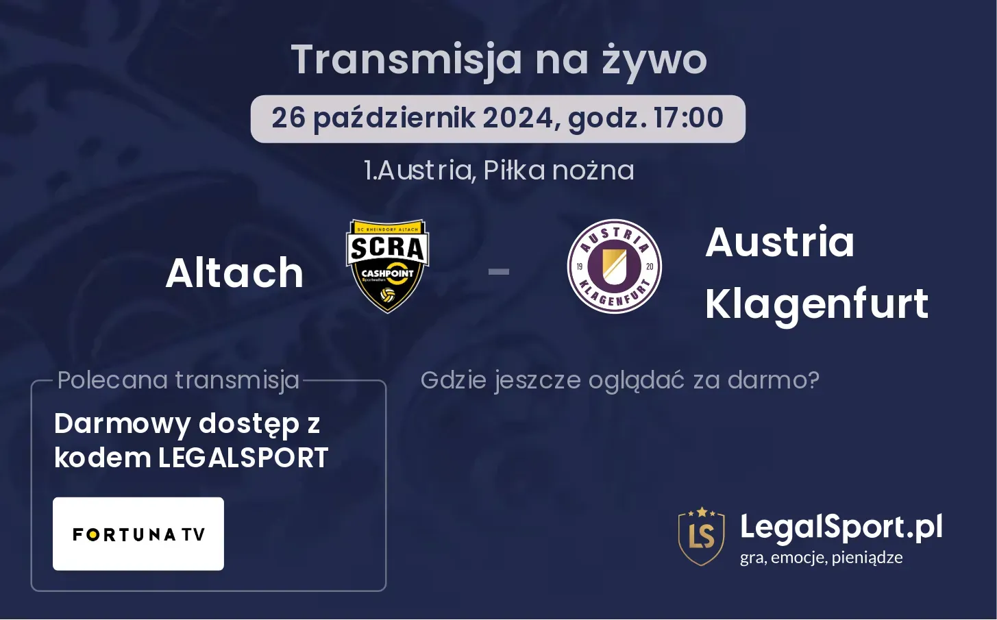 Altach - Austria Klagenfurt transmisja na żywo