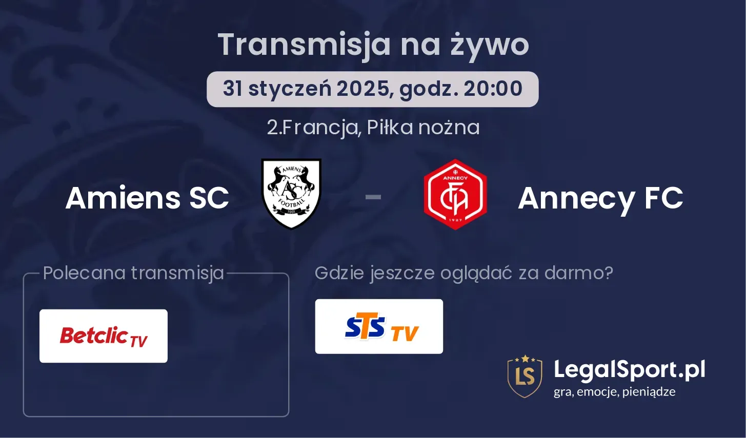 Amiens SC - Annecy FC transmisja na żywo