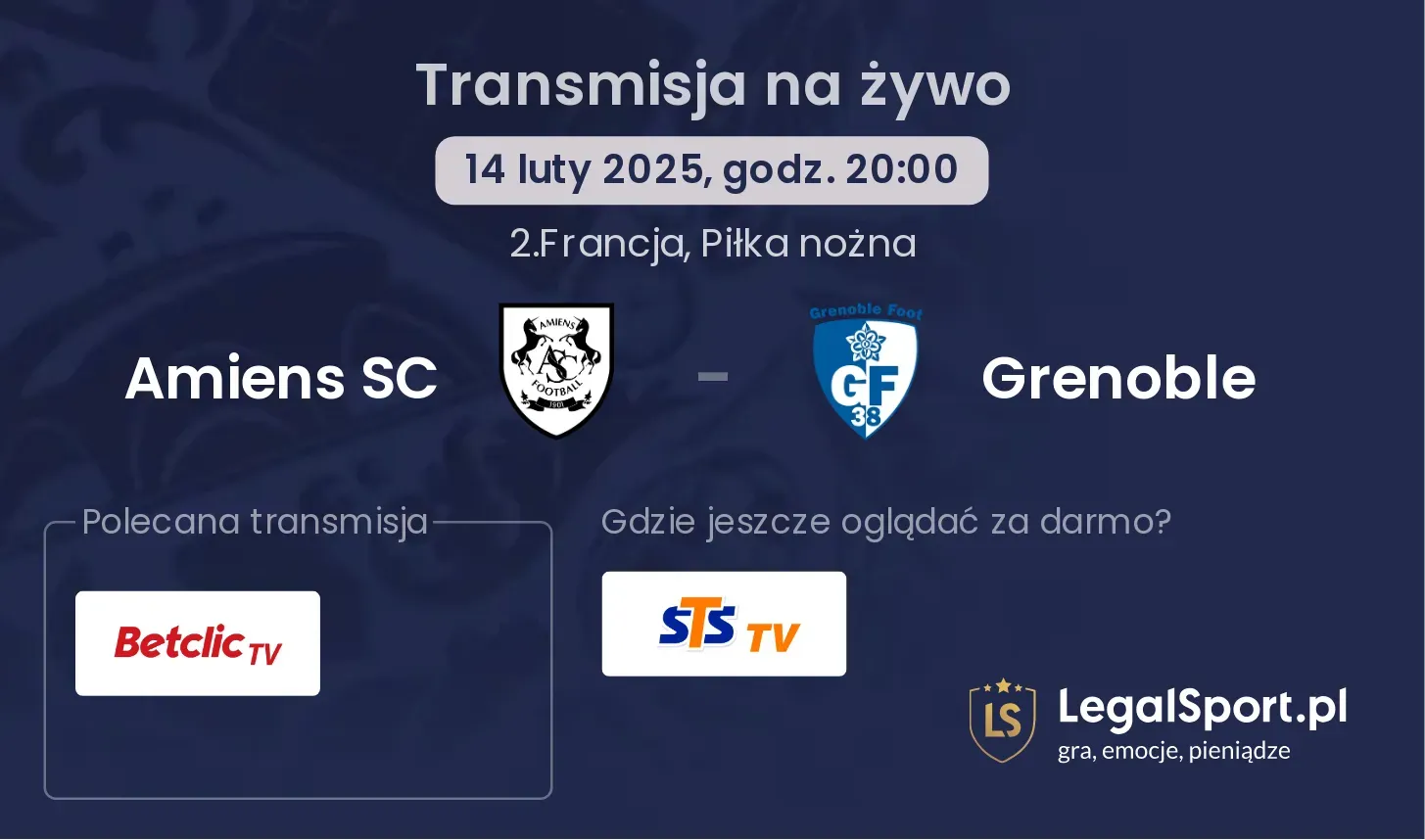 Amiens SC - Grenoble transmisja na żywo