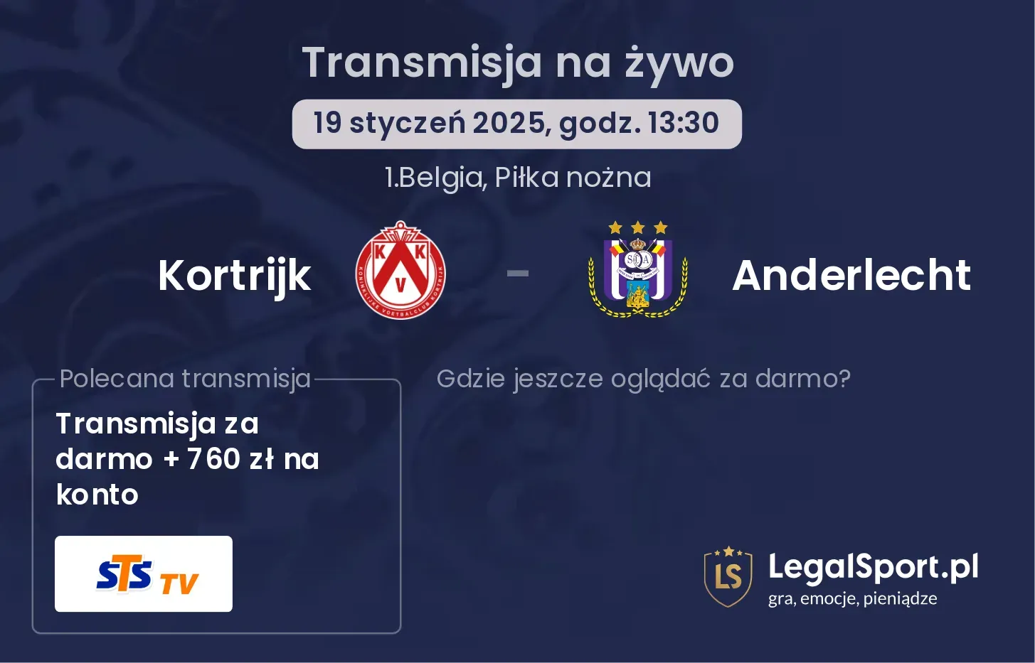 Kortrijk - Anderlecht gdzie oglądać?