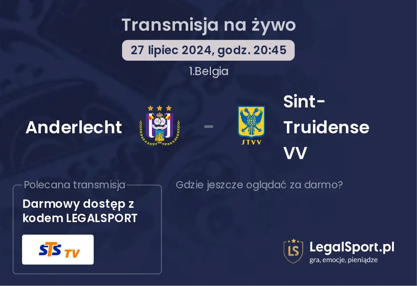 Anderlecht - Sint-Truidense VV transmisja na żywo