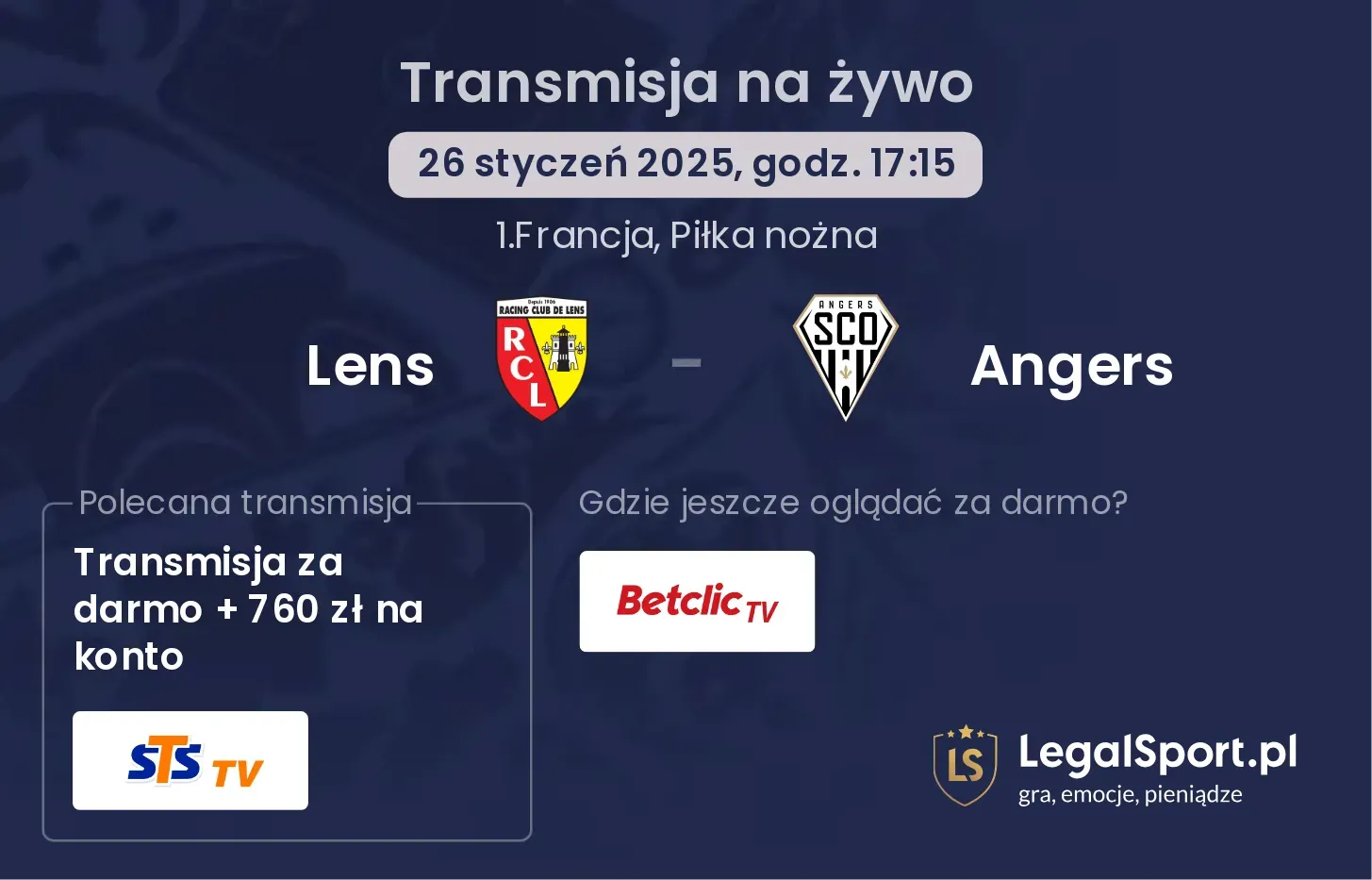 Lens - Angers gdzie oglądać?