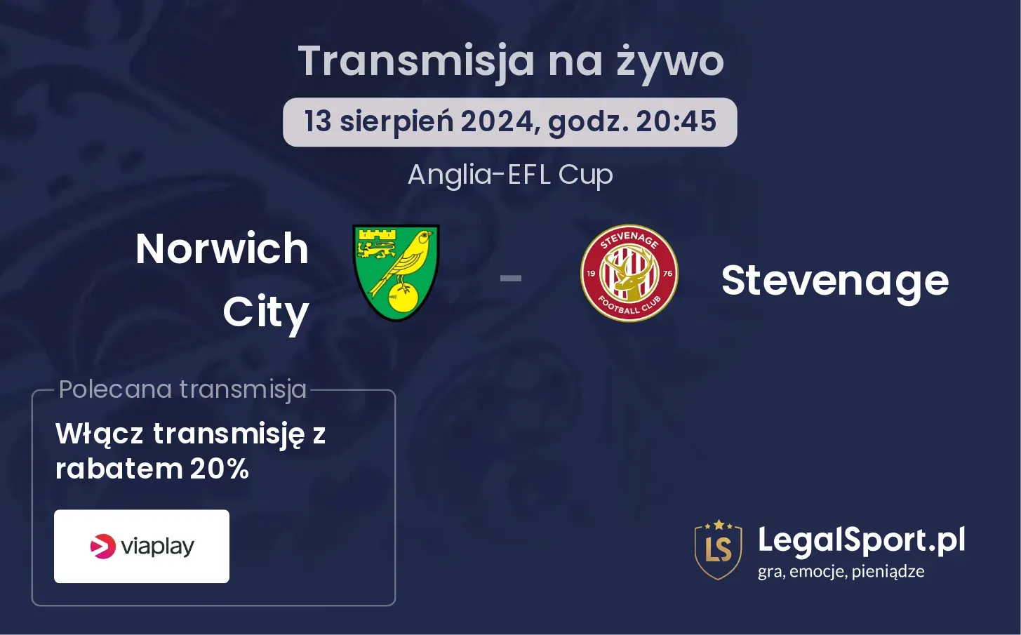 Norwich City - Stevenage transmisja na żywo