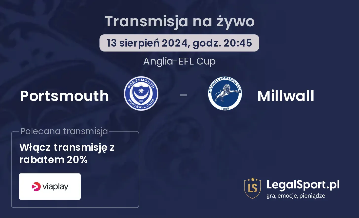 Portsmouth - Millwall transmisja na żywo