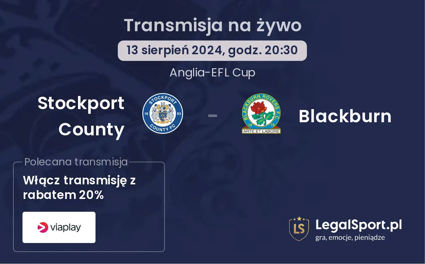 Stockport County - Blackburn transmisja na żywo