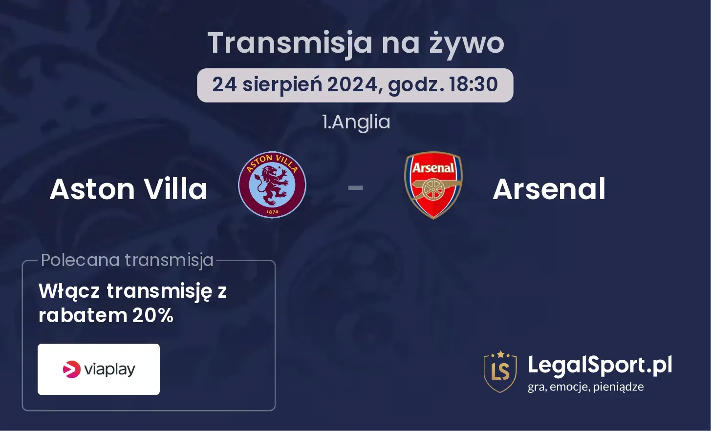 Aston Villa - Arsenal transmisja na żywo