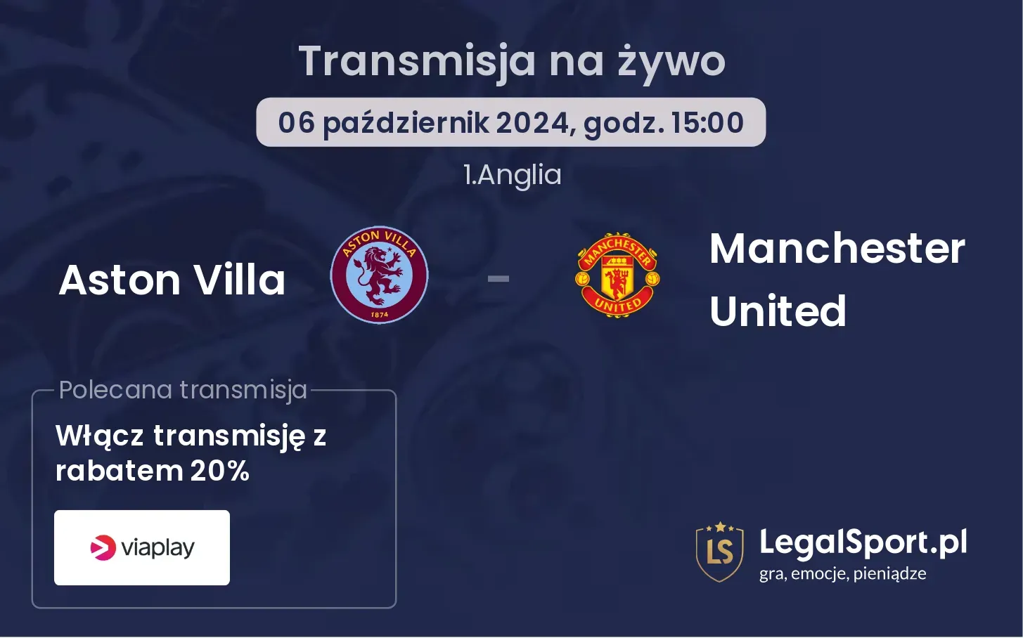 Aston Villa - Manchester United transmisja na żywo