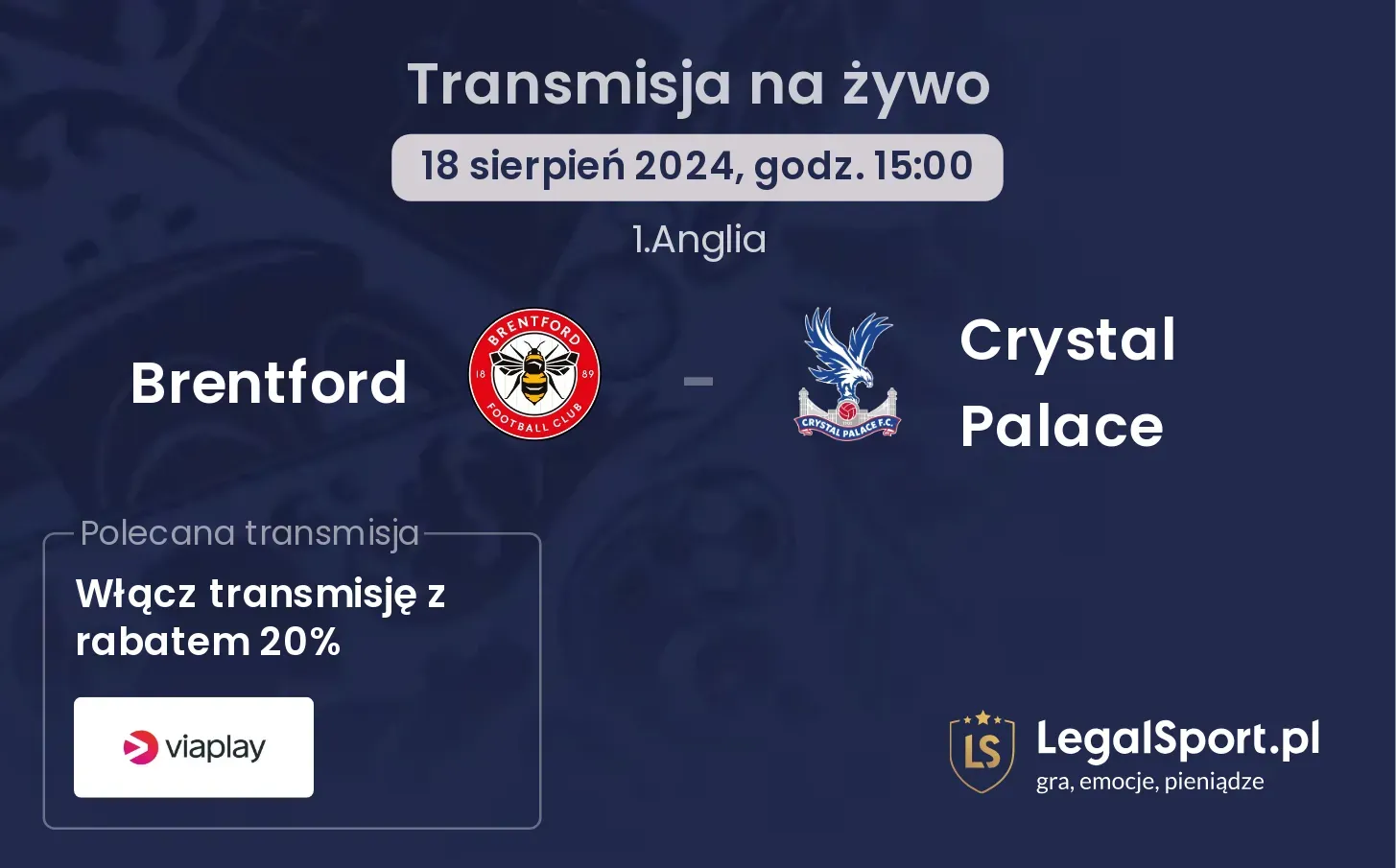 Brentford - Crystal Palace transmisja na żywo