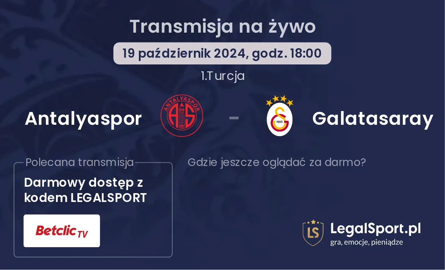 Antalyaspor - Galatasaray transmisja na żywo