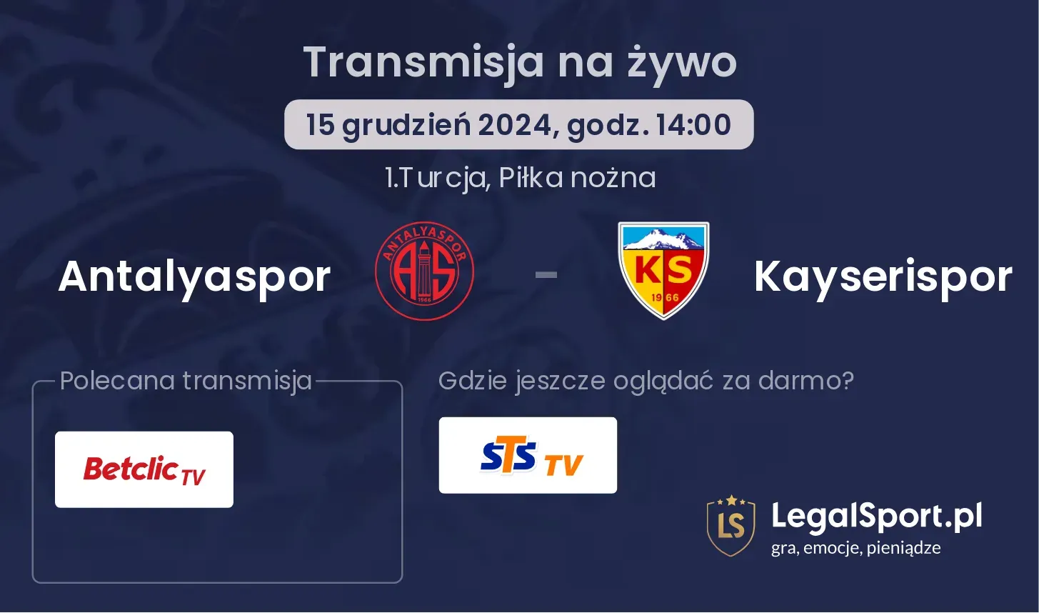 Antalyaspor - Kayserispor gdzie oglądać?