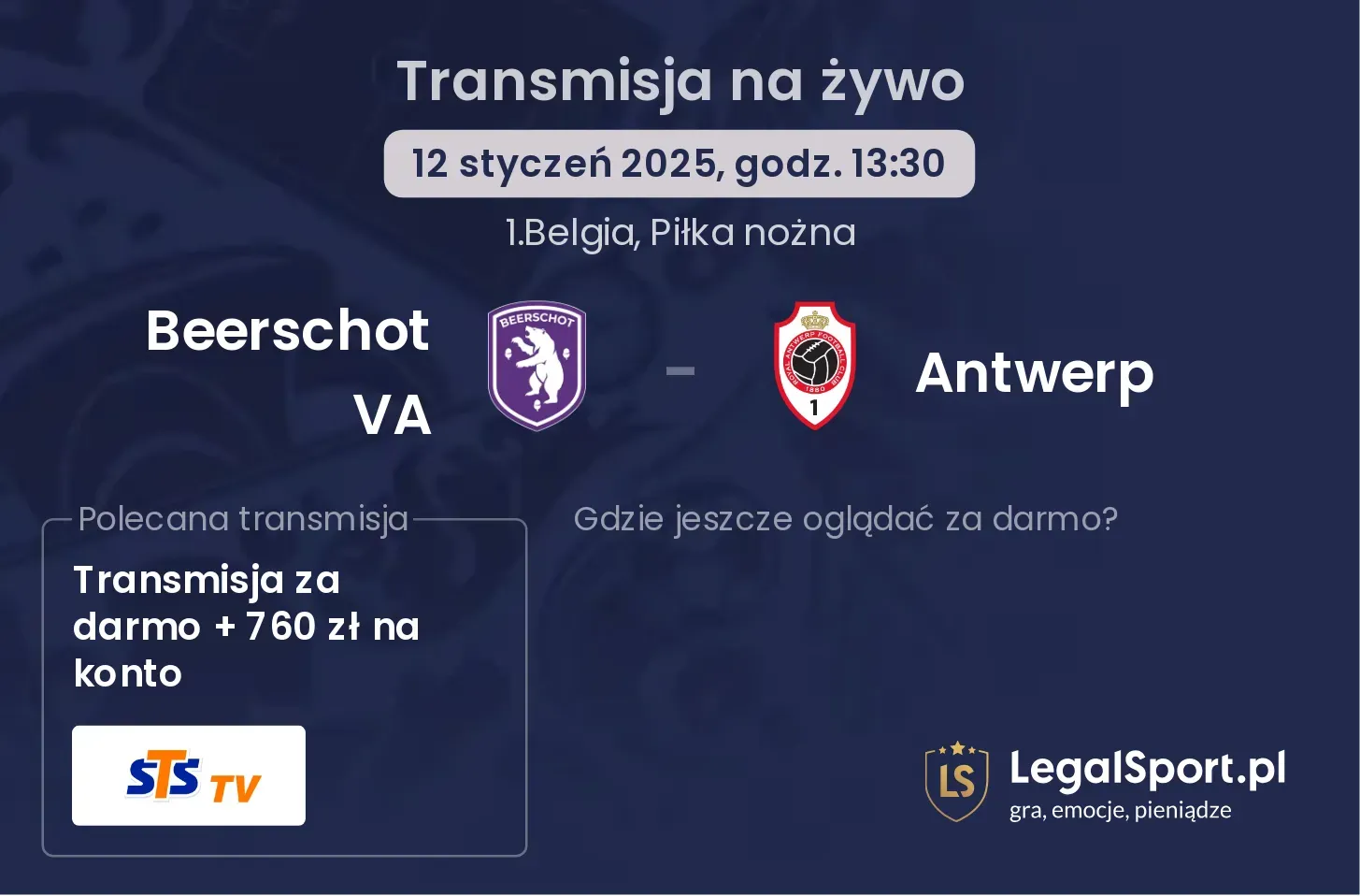 Beerschot VA - Antwerp gdzie oglądać?