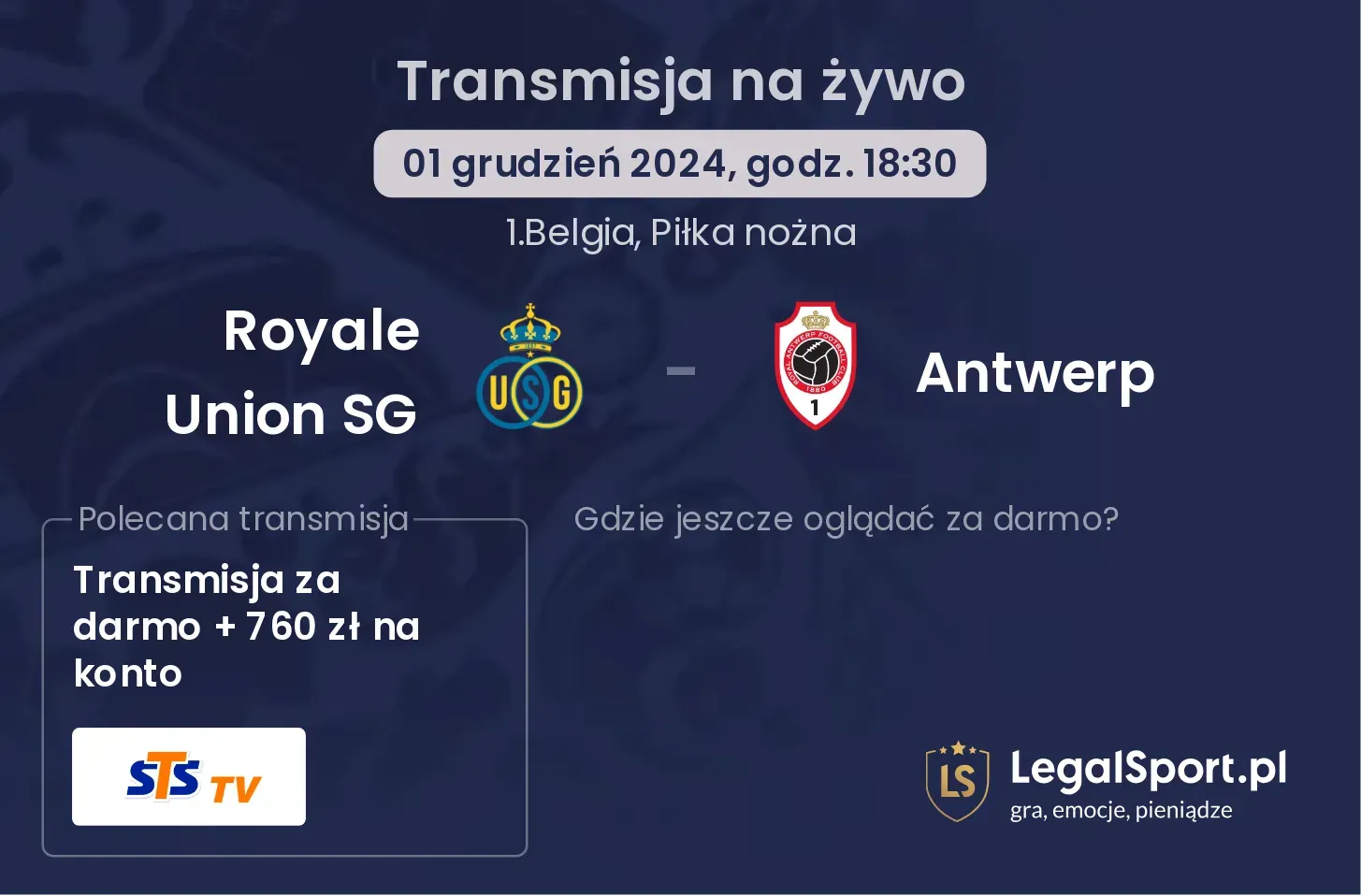 Royale Union SG - Antwerp gdzie oglądać?