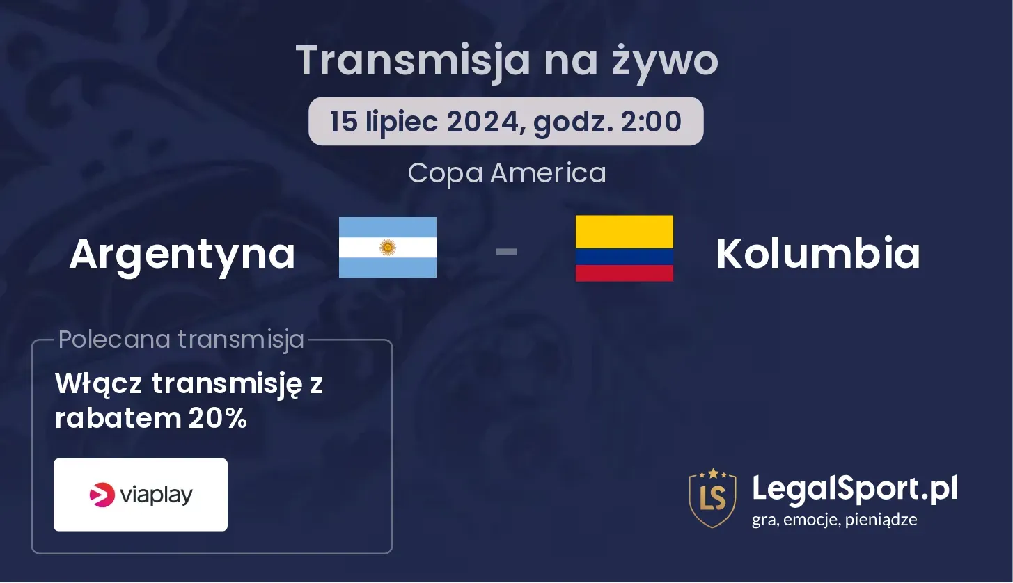 Argentyna - Kolumbia gdzie oglądać? (15.07, godz. 02:00)