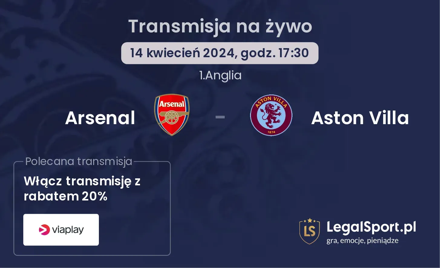 Arsenal - Aston Villa transmisja na żywo