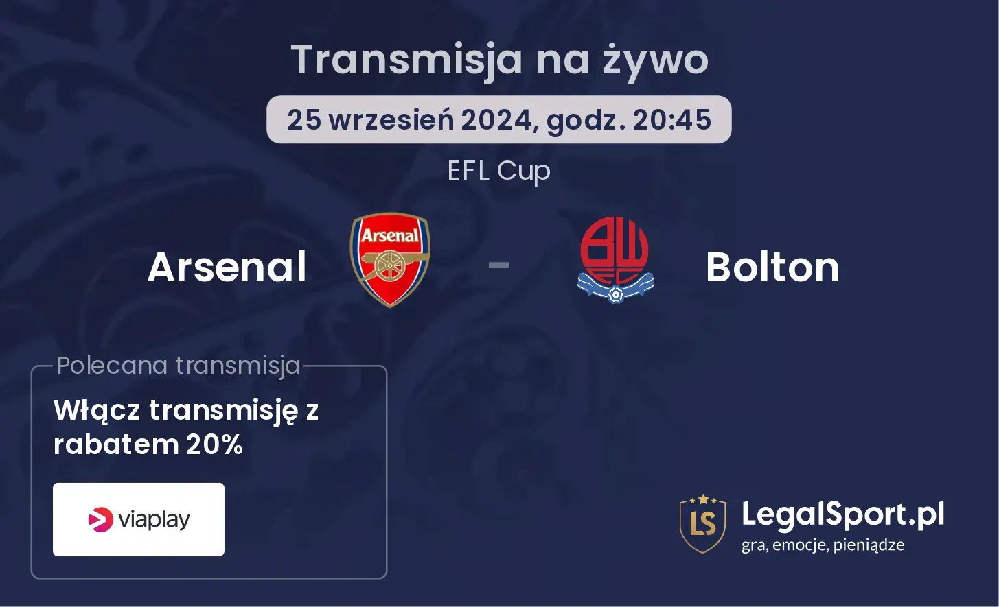 Arsenal - Bolton transmisja na żywo