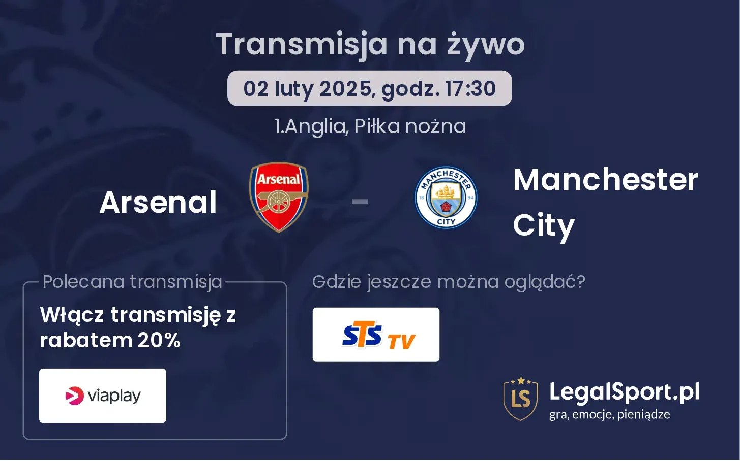 Arsenal - Manchester City transmisja na żywo