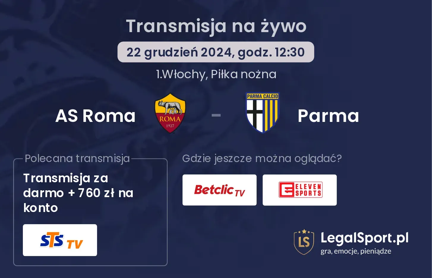 AS Roma - Parma gdzie oglądać?