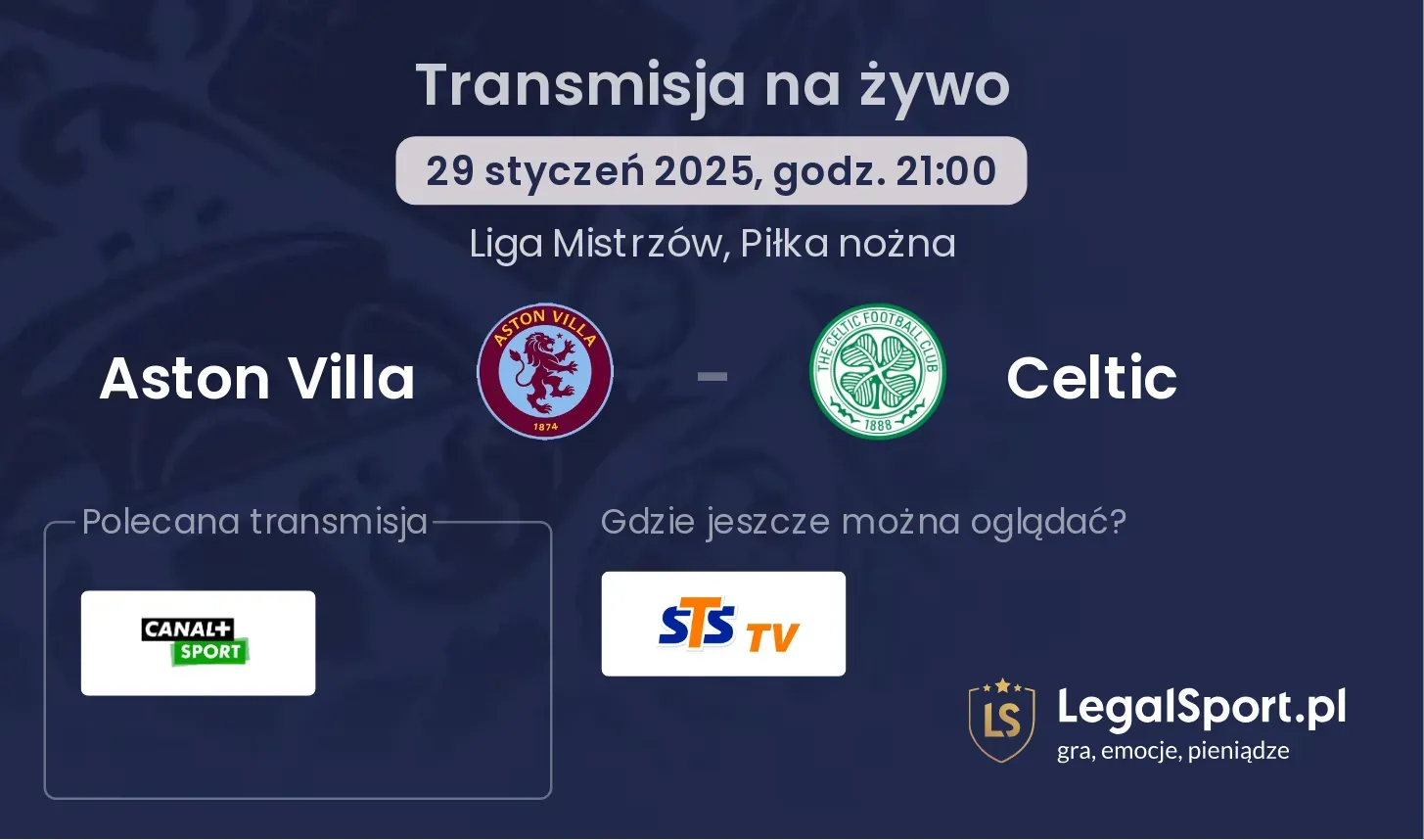 Aston Villa - Celtic transmisja na żywo