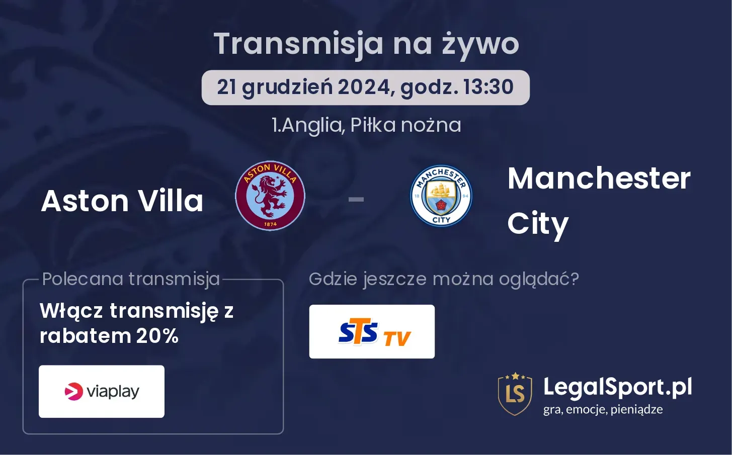 Aston Villa - Manchester City gdzie oglądać?