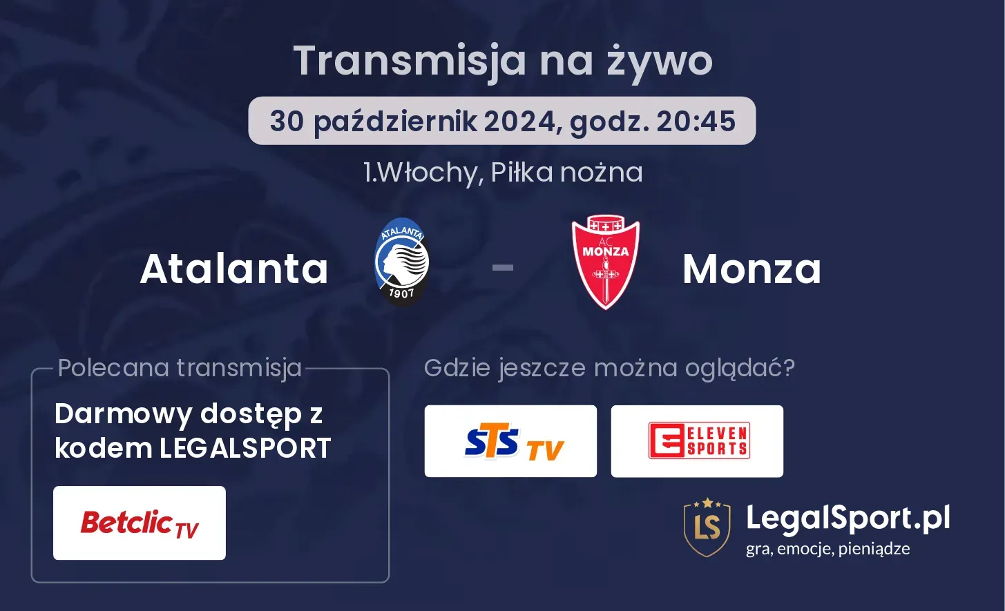 Atalanta - Monza transmisja na żywo